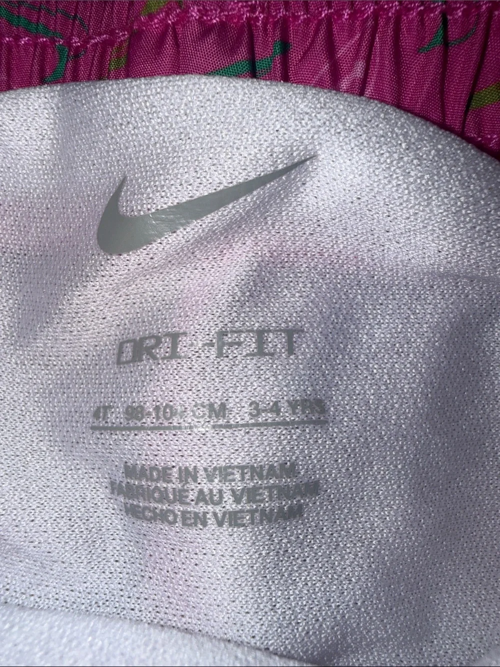 Nike Pink Swoosh-Print Girls' Athletic Shorts-Brand New With Tags